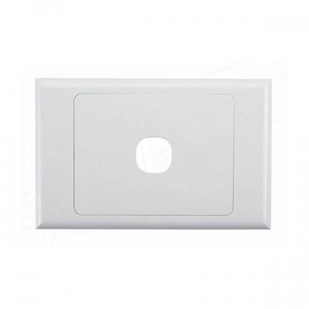 1 Gang Standard Wall Plate, White Colour - Total Security Equipment