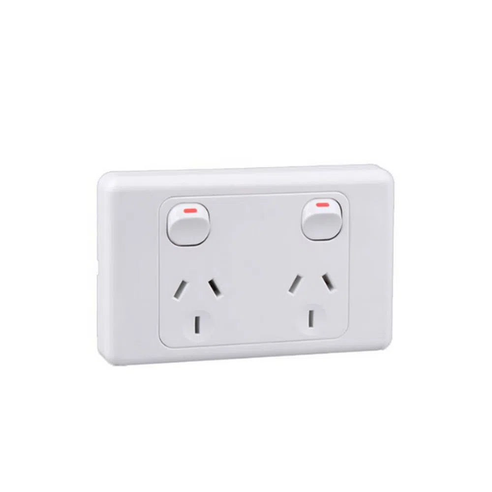 250V 10A Double GPO Standard Socket Outlet-Trantech Security-[SKU]-[Total Security Equipment]-[TSE]