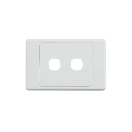 2 Gang Standard Wall Plate, White Colour-Trantech Security-[SKU]-[Total Security Equipment]-[TSE]