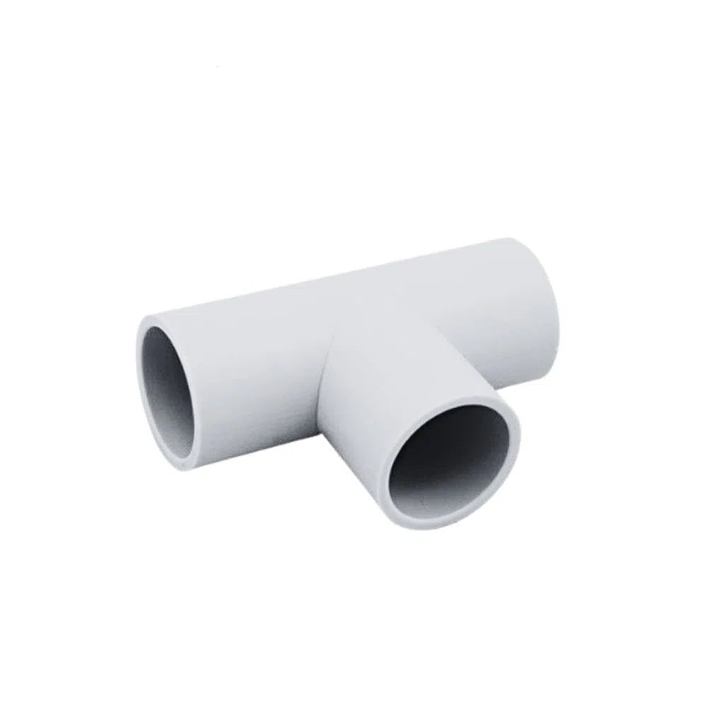 25mm Straight Tee, Grey PVC-Trantech Security-[SKU]-[Total Security Equipment]-[TSE]