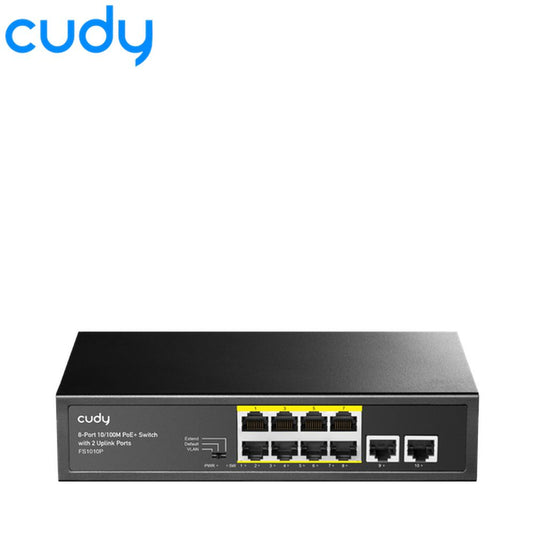 Cudy 8-Port 10/100M PoE+ Switch with 2 Uplink Ports-Total Security Equipment-[SKU]-[Total Security Equipment]-[TSE]