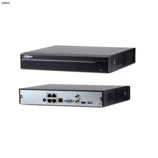 Dahua 4 Channel Compact 1U 1HDD 4PoE Network Video Recorder - NVR4104HS-P-4KS2/L-Trantech Security-[SKU]-[Total Security Equipment]-[TSE]