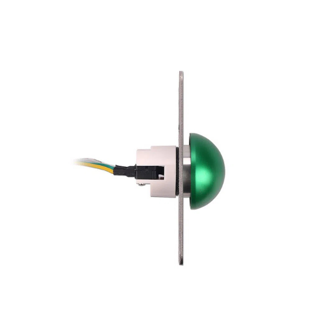 Exit Button Mushroom Slim Stainless Steel, Green, Rectangle - EB-818A-Trantech Security-[SKU]-[Total Security Equipment]-[TSE]