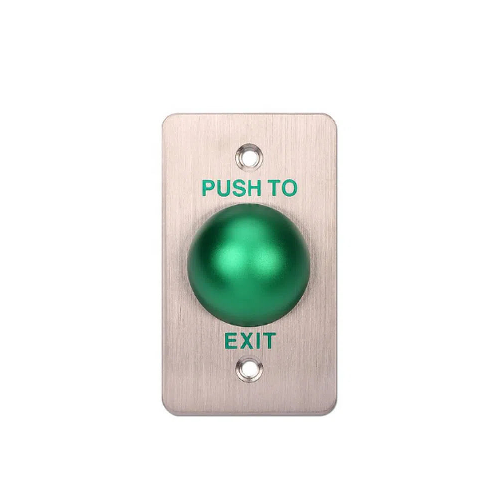 Exit Button Mushroom Slim Stainless Steel, Green, Rectangle - EB-818A-Trantech Security-[SKU]-[Total Security Equipment]-[TSE]