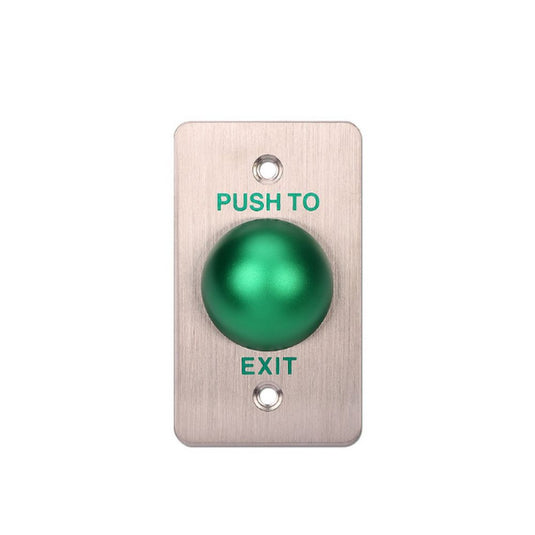 Exit Button Mushroom Slim Stainless Steel, Green, Rectangle - EB-818A-Trantech Security-[SKU]-[Total Security Equipment]-[TSE]