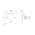 Exit Button Mushroom Square Stainless Steel, Green, Square - EB-818B-Trantech Security-[SKU]-[Total Security Equipment]-[TSE]