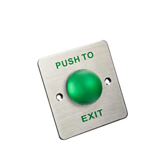 Exit Button Mushroom Square Stainless Steel, Green, Square - EB-818B-Trantech Security-[SKU]-[Total Security Equipment]-[TSE]