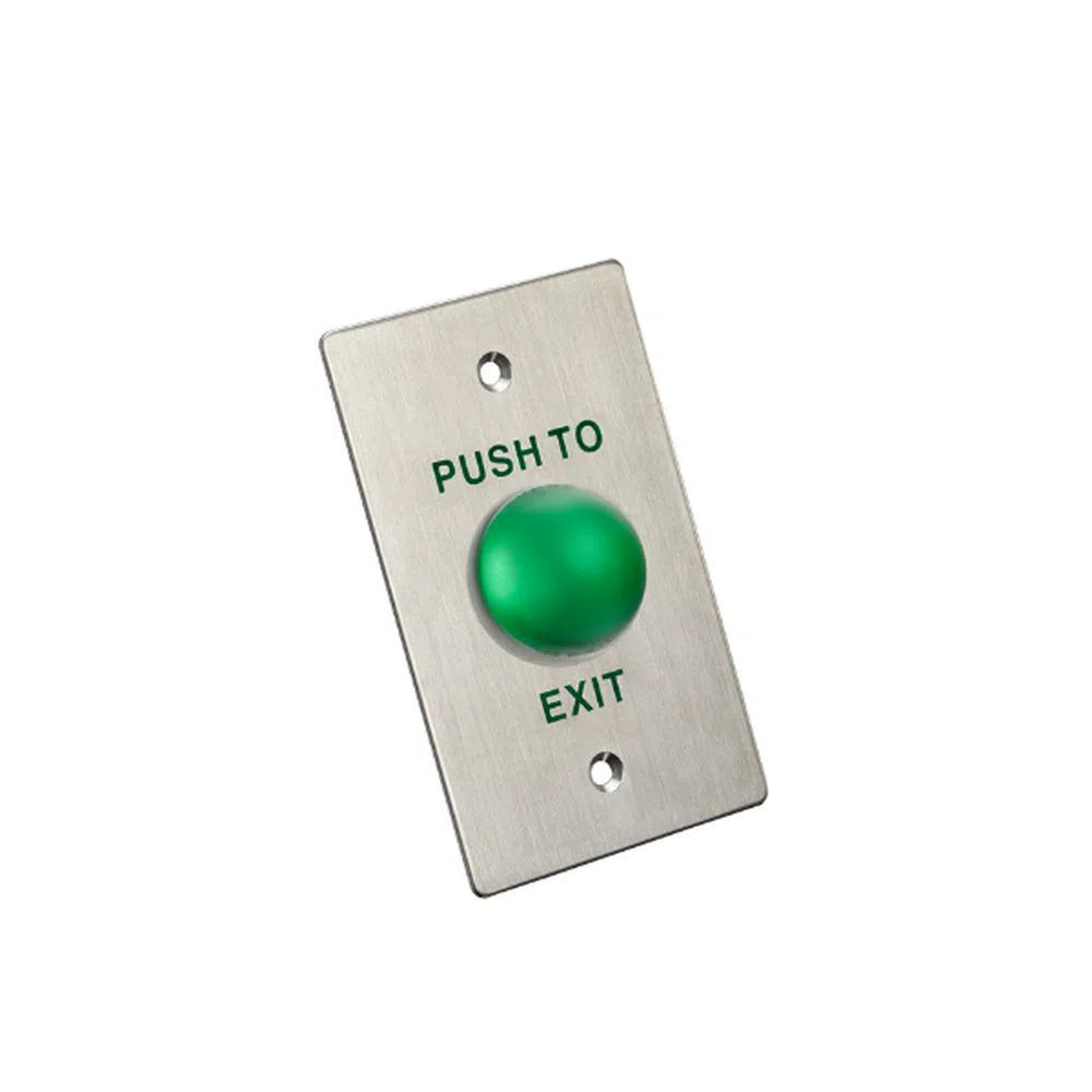 Exit Button Mushroom Wide Stainless Steel, Green, Rectangle - EB-818C-Trantech Security-[SKU]-[Total Security Equipment]-[TSE]