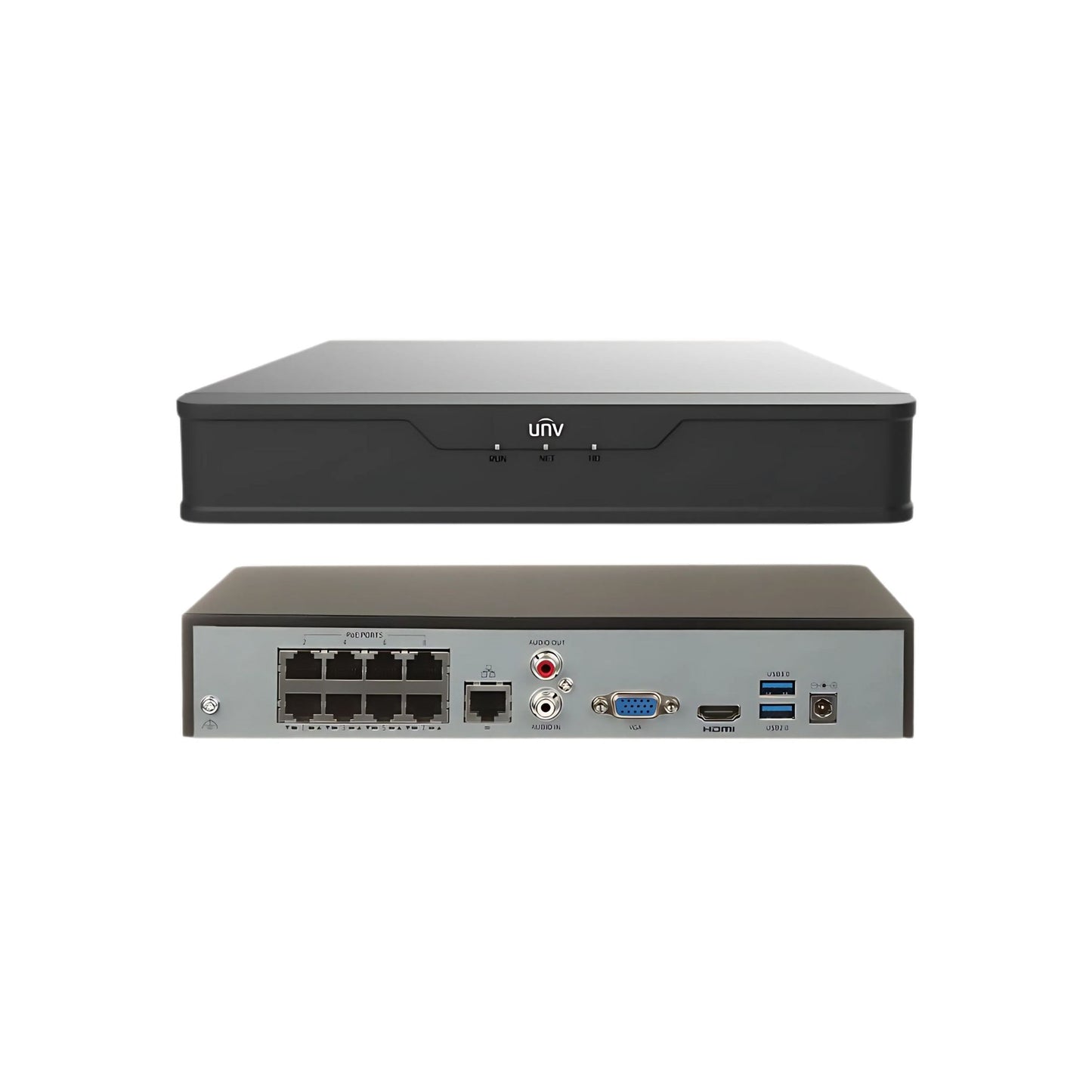 UNV NVR501-08B-P8 8CH BLK NVR 8x POE UPTO 8MP/ 4K