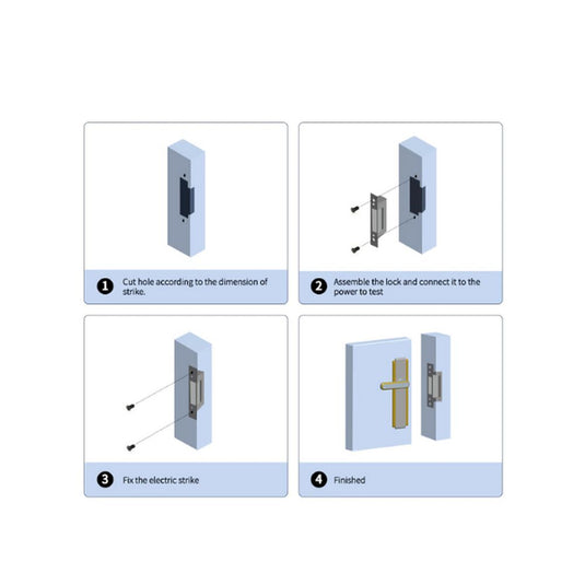Narrow Electric Strike Lock for Wood and Metal Door - TES-134NOS-Trantech Security-[SKU]-[Total Security Equipment]-[TSE]