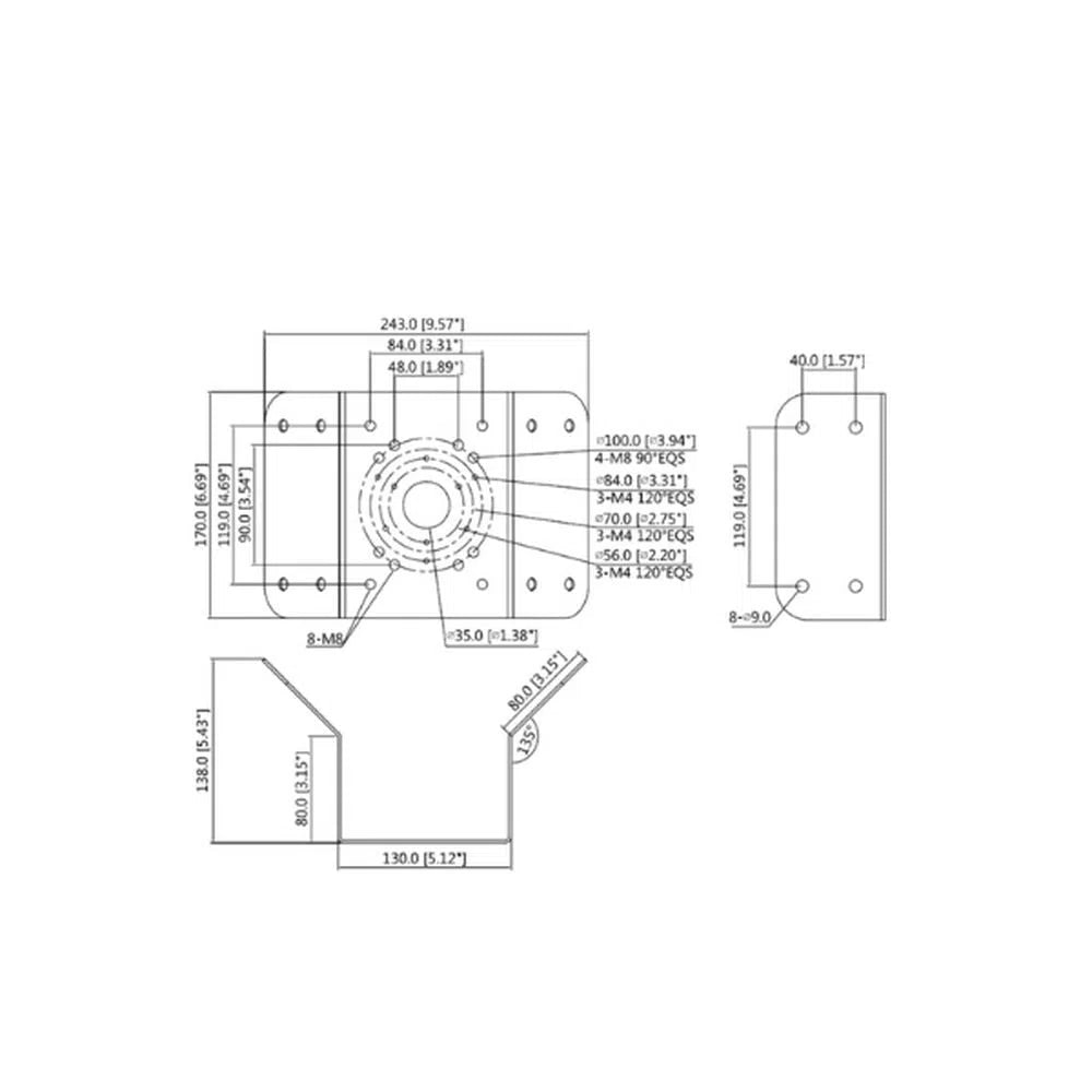 Corner Mount Bracket - PFA151-Trantech Security-[SKU]-[Total Security Equipment]-[TSE]