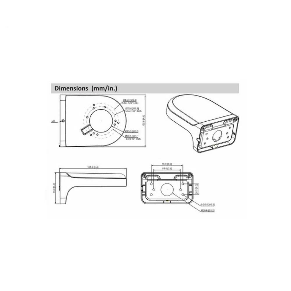 Wall Mount Bracket - PFB205W-Trantech Security-[SKU]-[Total Security Equipment]-[TSE]