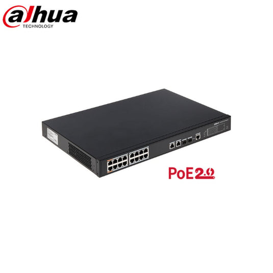 Dahua 16-port 100 Mbps + 2-port Gigabit Managed PoE Switch - PFS4218-16ET-190-Trantech Security-[SKU]-[Total Security Equipment]-[TSE]