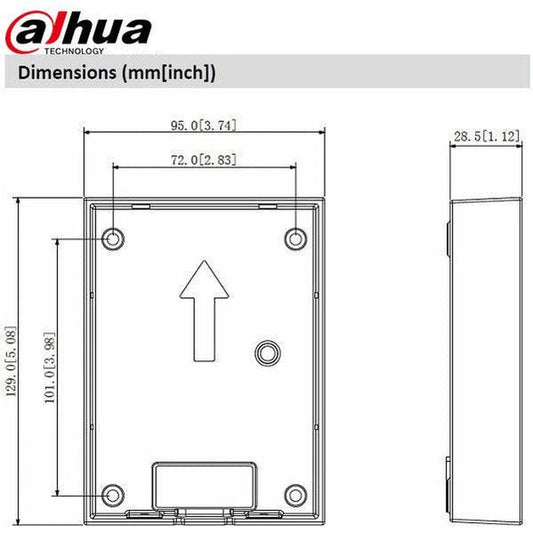 Dahua Security Surface Mount Bracket Box for DHI-VTO2202F-P - VTM115-Trantech Security-[SKU]-[Total Security Equipment]-[TSE]