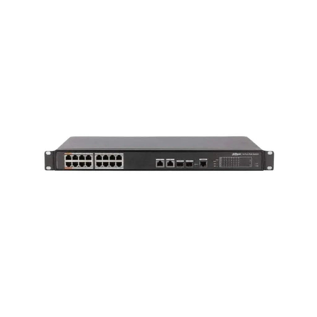 Dahua 16 - port 100 Mbps + 2 - port Gigabit Managed PoE Switch - PFS4218 - 16ET - 190 - Total Security Equipment