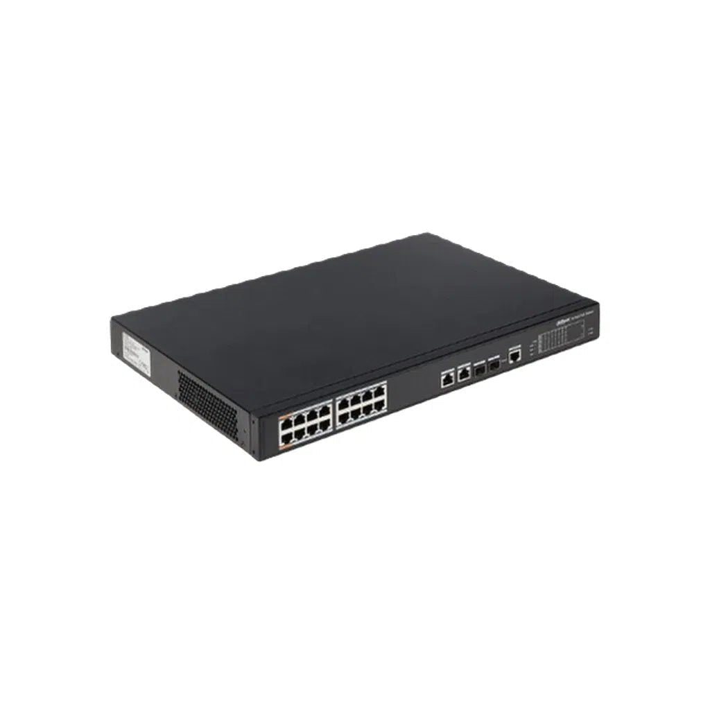 Dahua 16 - port 100 Mbps + 2 - port Gigabit Managed PoE Switch - PFS4218 - 16ET - 190 - Total Security Equipment