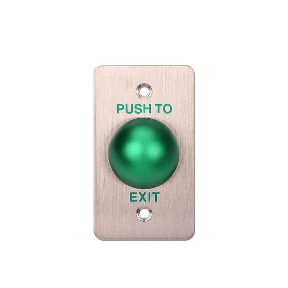 Exit Button Mushroom Slim Stainless Steel, Green, Rectangle - EB - 818A - Total Security Equipment