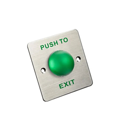 Exit Button Mushroom Square Stainless Steel, Green, Square - EB - 818B - Total Security Equipment