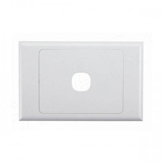 1 Gang Standard Wall Plate, White Colour-Trantech Security-[SKU]-[Total Security Equipment]-[TSE]