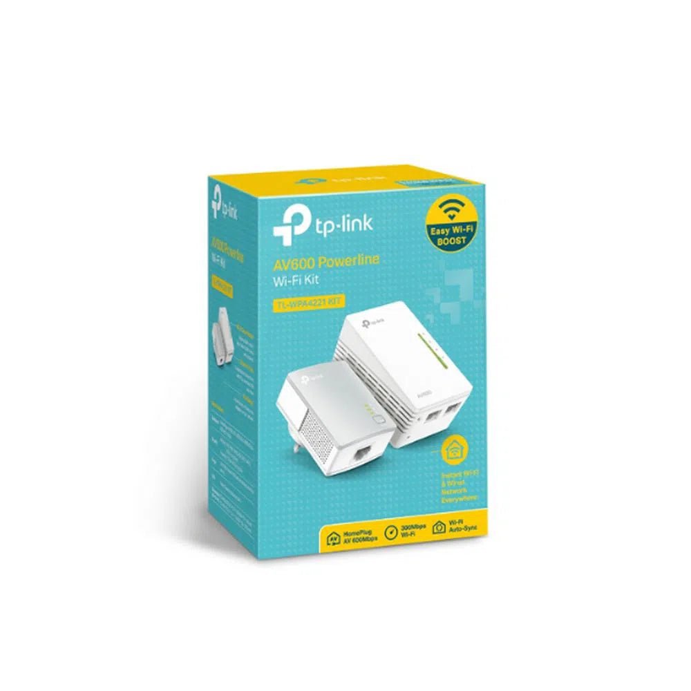 TP - Link 300Mbps AV600 Wi - Fi Powerline Extender Starter Kit - TL - WPA4220 - Total Security Equipment