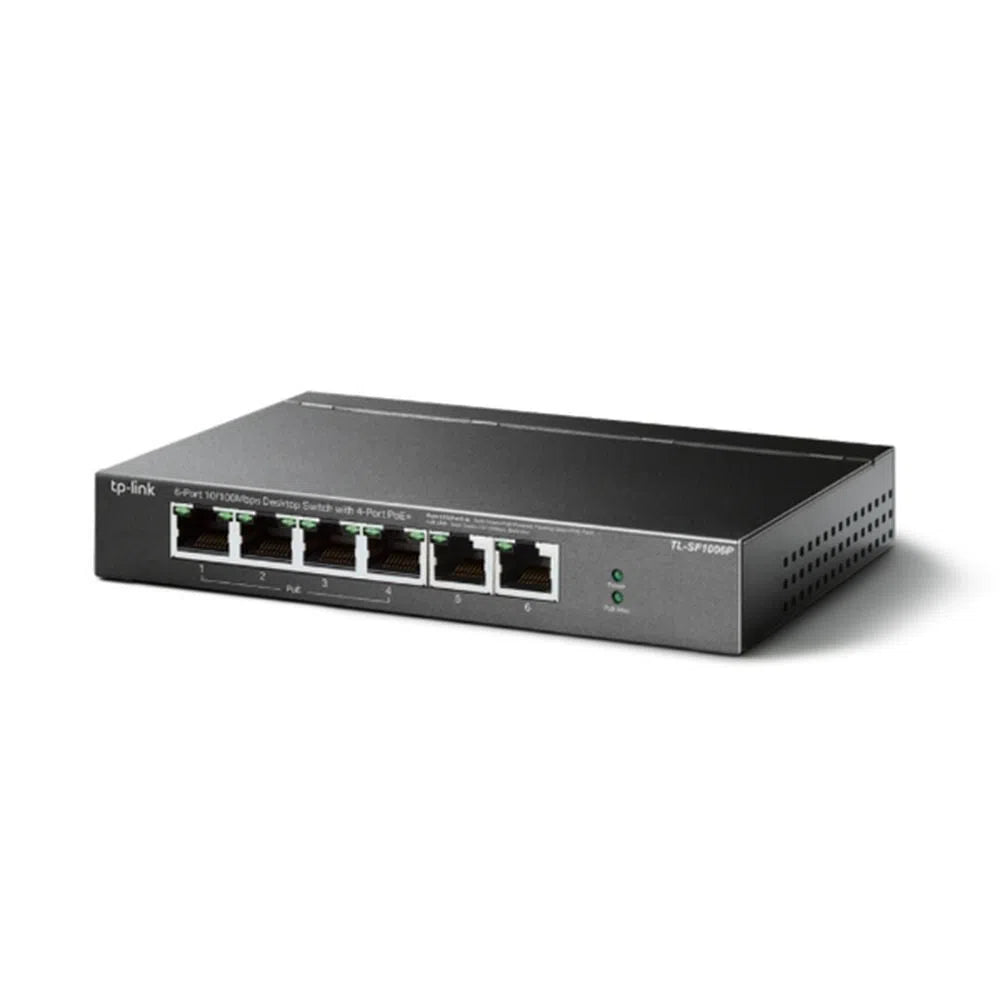 TP - Link 6 - Port 10/100Mbps Desktop Switch with 4 - Port PoE+ - TL - SF1006P - Total Security Equipment