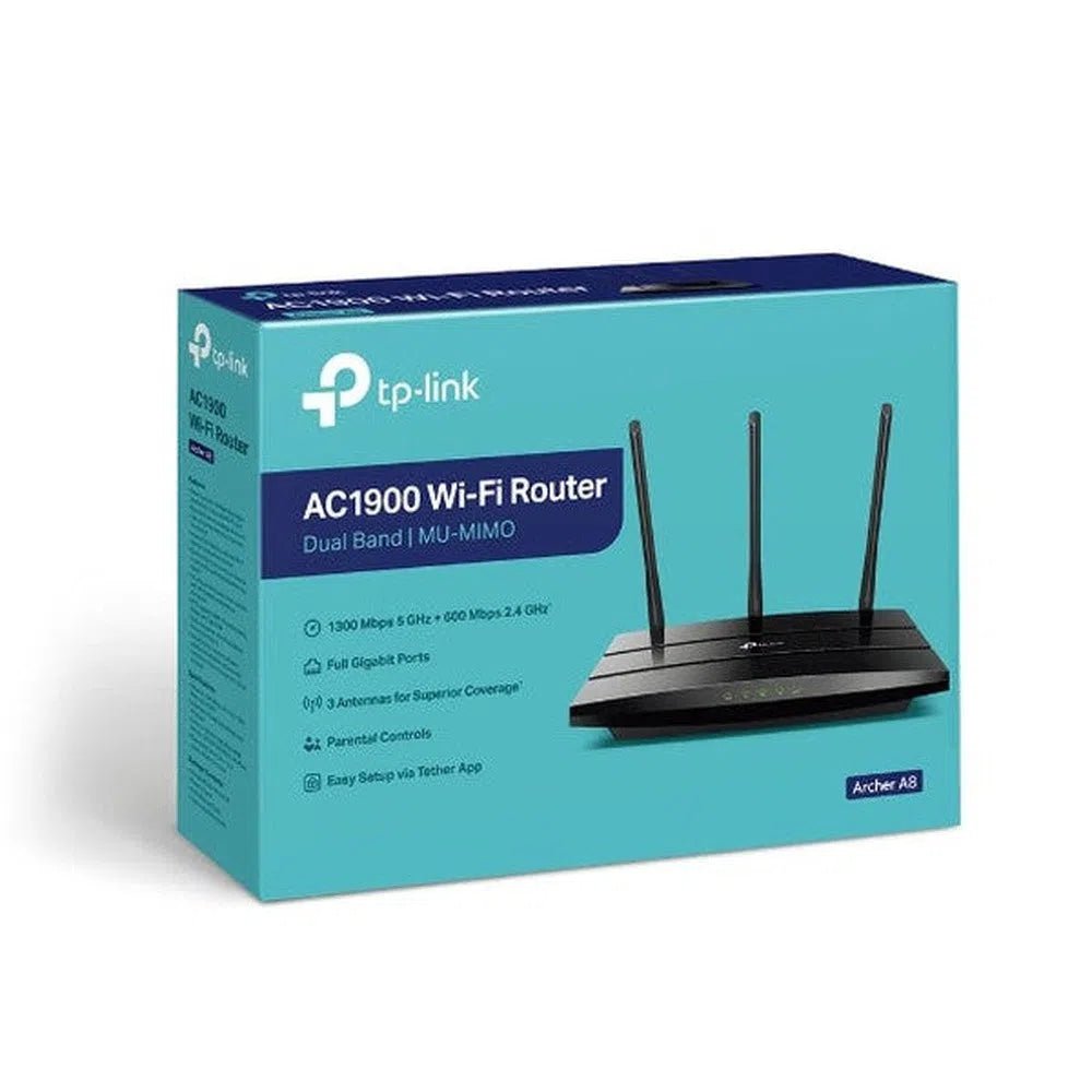 TP - Link Archer A8 AC1900 Wireless MU - MIMO WiFi Router - Total Security Equipment