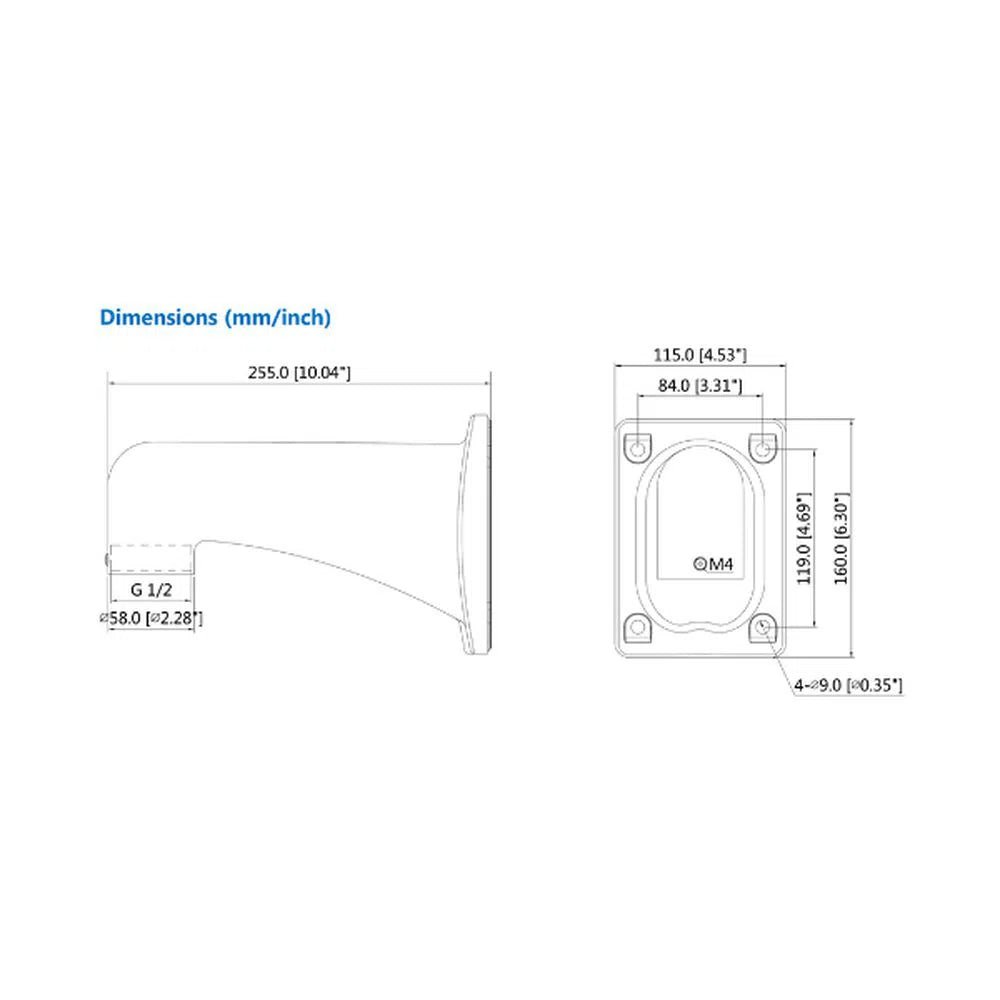 Wall Mount Bracket - PFB303W - Total Security Equipment