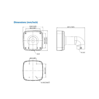 Wall Mount Bracket With IP66 Junction Box - PFB302S - Total Security Equipment